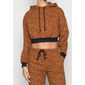 Levi's Orange Cheetah Print Crop Hoodie 3X NWT